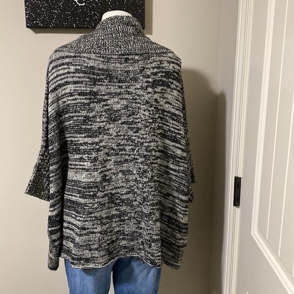 NSF Sweater Cowl CASHMERE Wool Oversized Ribbed Knit Sweater Black Gray Sz S - Picture 5 of 9